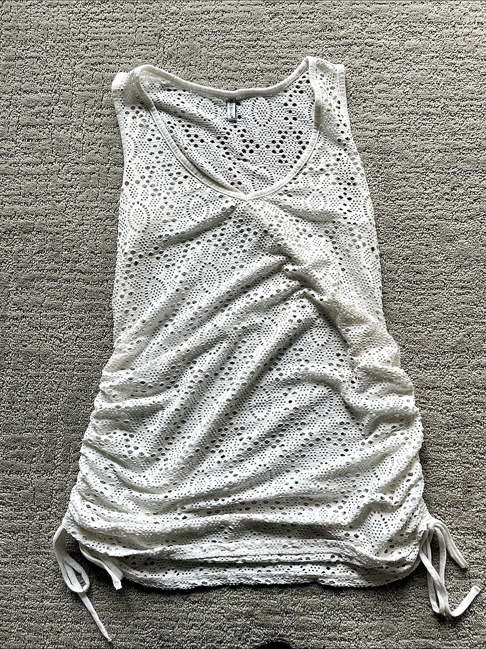 Echo Swimwear White Crochet Swim Cover-Up Size Small